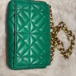 Zara Green Gold Mini Quilted Bag